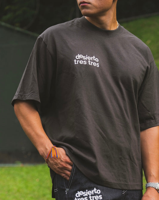 Desierto Tres Tres Embroidered Grey Tee