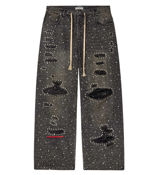 Vale Crystal Denim Black Pants