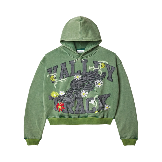 Vale Flowers Green Hoodie Set