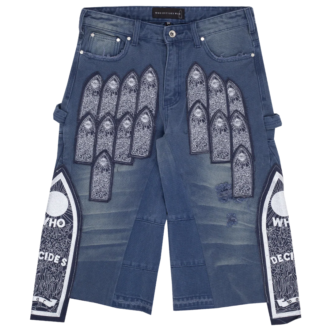 Who Decides War Patch Arched Carpenter Blue Shorts