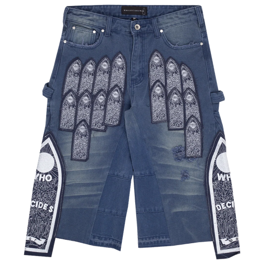Who Decides War Patch Arched Carpenter Blue Shorts