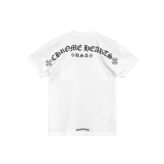 Chrome Hearts USA Scroll Logo White Tee (USED)