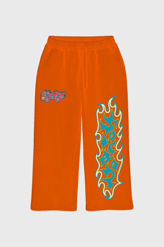 Soleboy Orange Flare Sweatpants