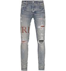 Amiri Leather Stitch Logo Jeans