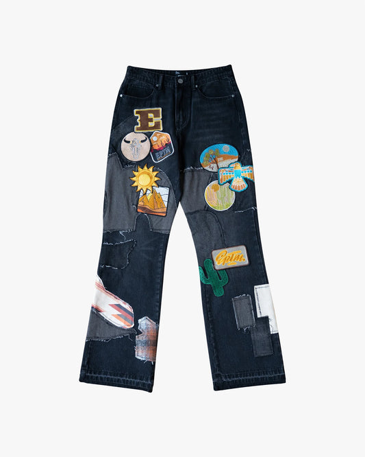 EPTM PATCHWORK JEANS BLACK