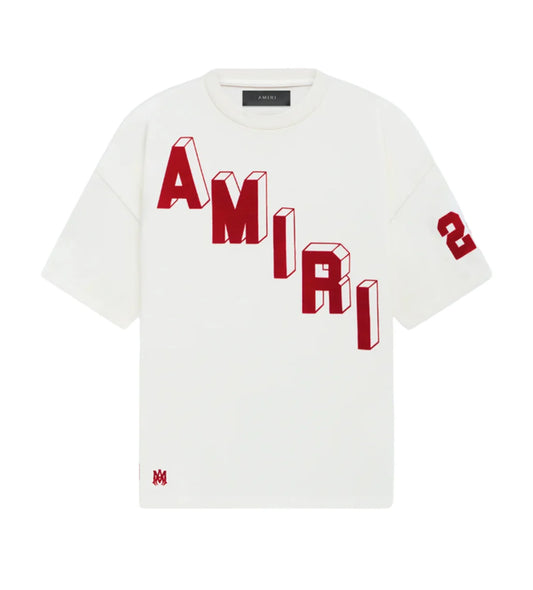 Amiri Flocked Hockey Skater White Tee